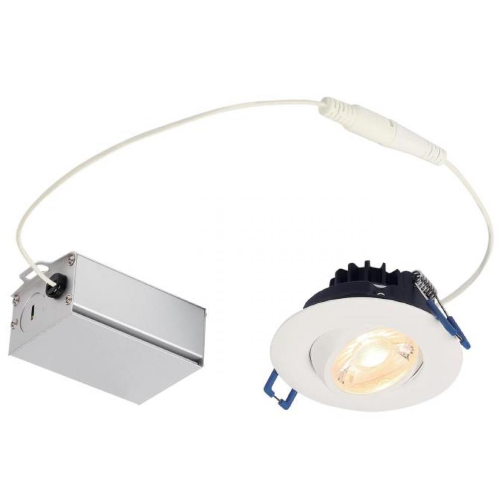 7W Gimbal Recessed LED Downlight 3" Dimmable 2700K, 120 Volt, Box