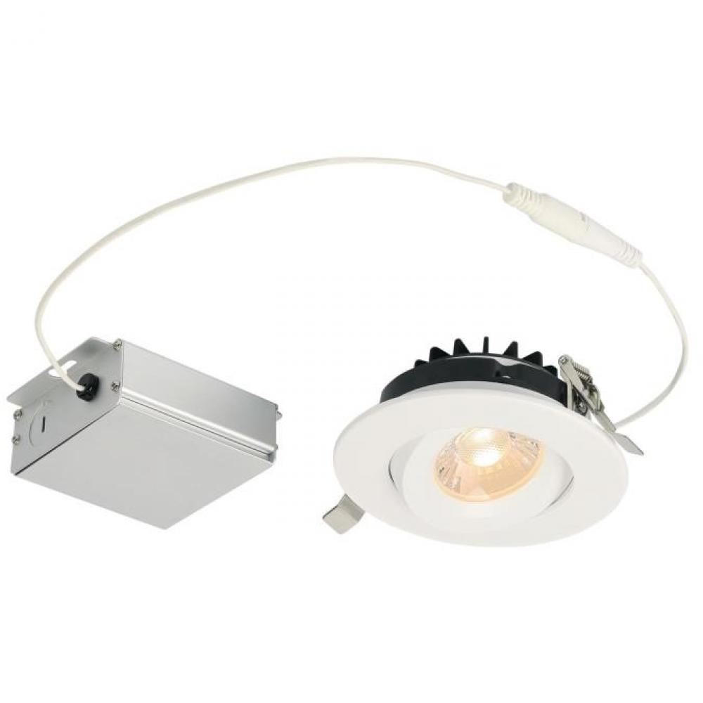 12W Gimbal Recessed LED Downlight 4" Dimmable 3000K, 120 Volt, Box