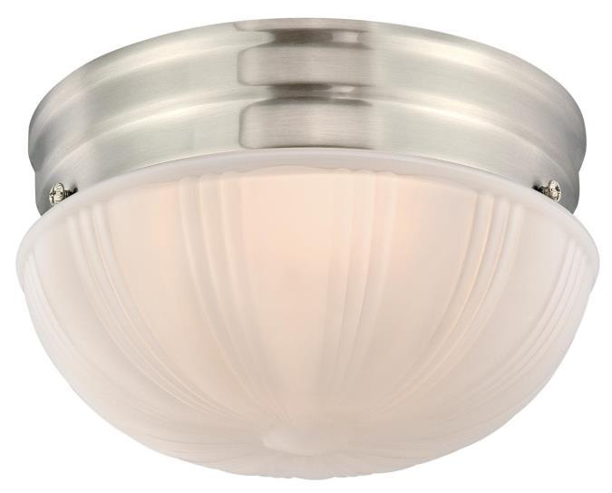 7 in. 10W LED Flush Brushed Nickel Finish Frosted Fluted Glass