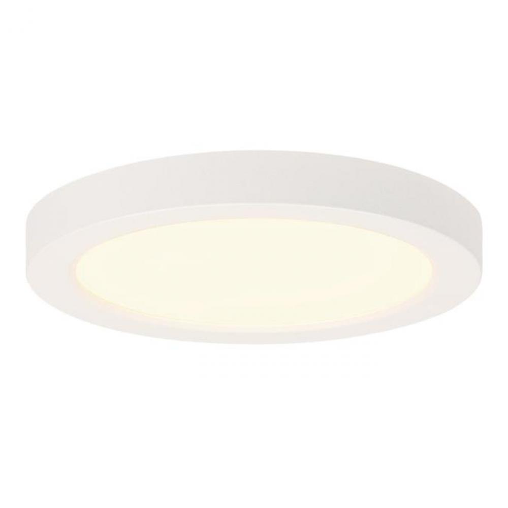 5 in. 11W LED Flush with Color Temperature Selection White Finish White Frosted Shade