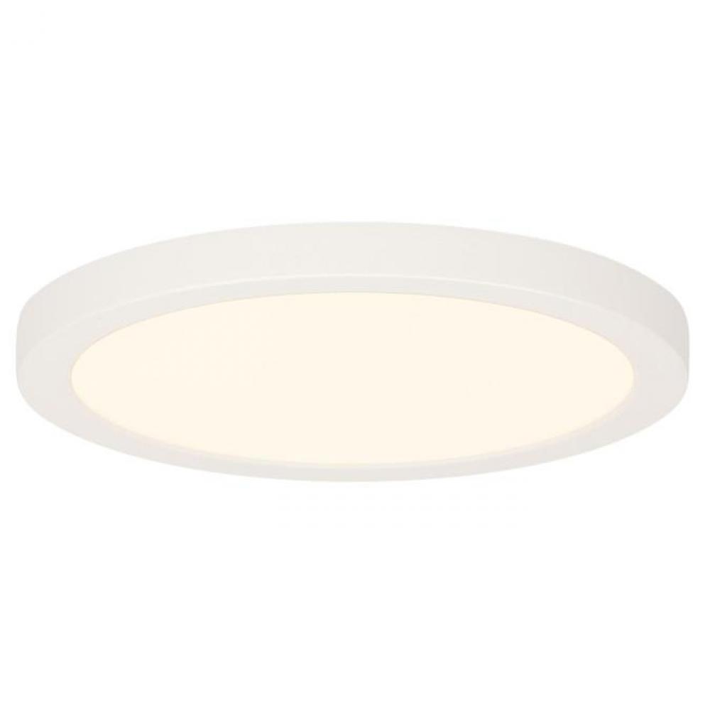 7 in. 17W LED Flush with Color Temperature Selection White Finish White Frosted Shade