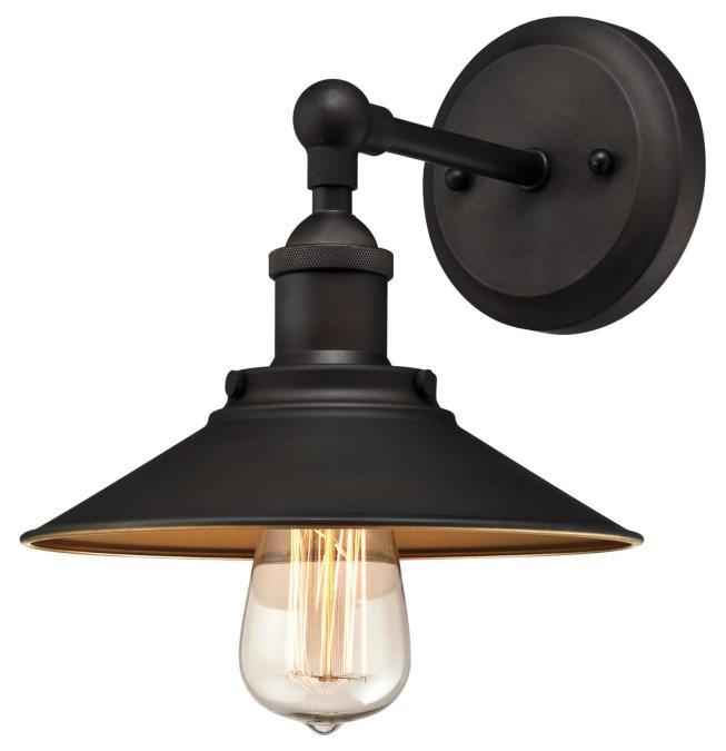 1 Light Wall Fixture Oil Rubbed Bronze Finish