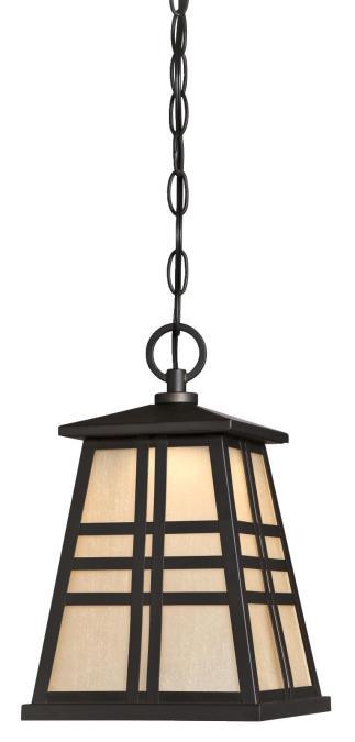 LED Pendant Oil Rubbed Bronze Finish Amber Frosted Seeded Glass