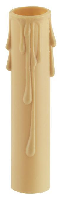 Two 4" Plastic Candle Socket Covers Tan Drip
