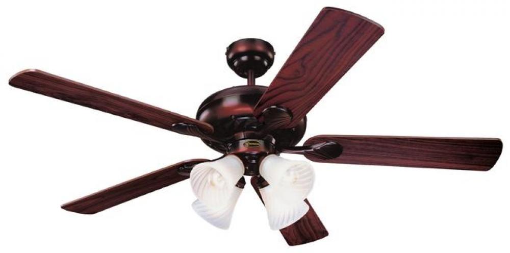 52" Rustic Bronze Finish Reversible Blades (Mahogany/Rich Walnut) Includes Light Kit with