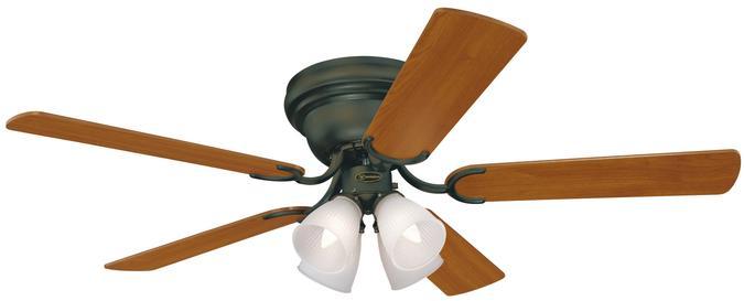 52" Oil Rubbed Bronze Finish Reversible Blades (Dark Cherry/Walnut) Includes Light Fixture with