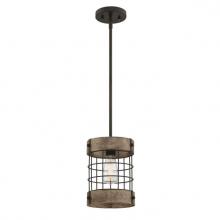 Westinghouse 6118000 - Pendant Oil Rubbed Bronze Finish with Vintage Pine Accents Cage Shade