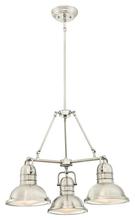 Westinghouse 6333900 - 3 Light Chandelier Brushed Nickel Finish Frosted Prismatic Acrylic Lens