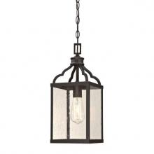 Westinghouse 6359300 - Pendant Oil Rubbed Bronze Finish with Highlights Clear Seeded Glass