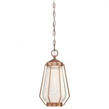 Westinghouse 6373700 - Dimmable LED Pendant Washed Copper Finish Clear Seeded Glass