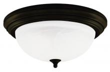 Westinghouse 6429200 - 15 in. 3 Light Flush Oil Rubbed Bronze Finish Frosted White Alabaster Glass
