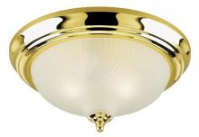 Westinghouse 6430200 - 13 in. 2 Light Flush Polished Brass Finish Frosted Swirl Glass