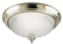 Westinghouse 6430400 - 11 in. 1 Light Flush Brushed Nickel Finish Frosted Swirl Glass