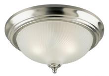 Westinghouse 6430500 - 13 in. 2 Light Flush Brushed Nickel Finish Frosted Swirl Glass