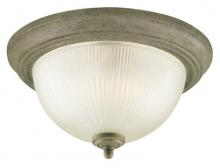 Westinghouse 6436100 - 13 in. 2 Light Flush Cobblestone Finish Frosted Ribbed Glass