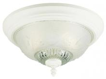 Westinghouse 6616200 - 13 in. 2 Light Flush Textured White Finish Embossed Floral and Leaf Design Glass