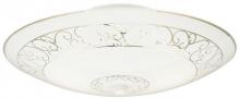 Westinghouse 6620600 - 13 in. 2 Light Semi-Flush White Finish White Scroll Design Glass