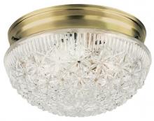 Westinghouse 6661000 - 10 in. 2 Light Flush Antique Brass Finish Clear Faceted Glass