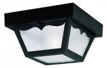 Westinghouse 6682200 - 8 in. 1 Light Polypropylene Flush Black Finish Frosted Glass Panels