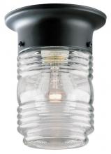 Westinghouse 6691900 - 5 in. 1 Light Flush Matte Black Finish Clear Glass