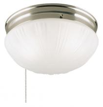 Westinghouse 6721000 - 9 in. 2 Light Flush Pull Chain Brushed Nickel Finish Frosted Fluted Glass