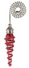 Westinghouse 7763000 - Red Spiral Glass Pull Chain