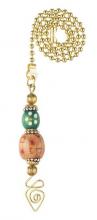 Westinghouse 7764200 - Orange & Green Daisy Beads Polished Brass Finish