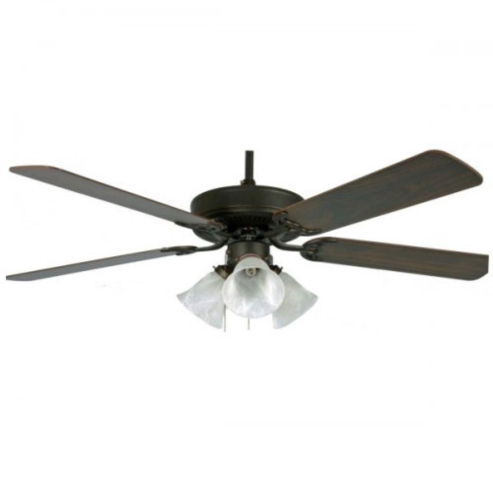 52" Rubbed Bronze Fan with Light Kit
