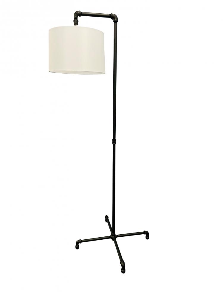 Studio Industrial Black Downbridge Floor Lamp With Fabric Shade