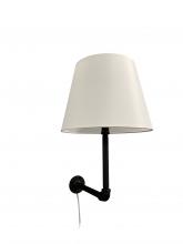 House of Troy ST675-BLK - Studio Industrial Black Wall Lamp With Fabric Shade (Pin Up Only)