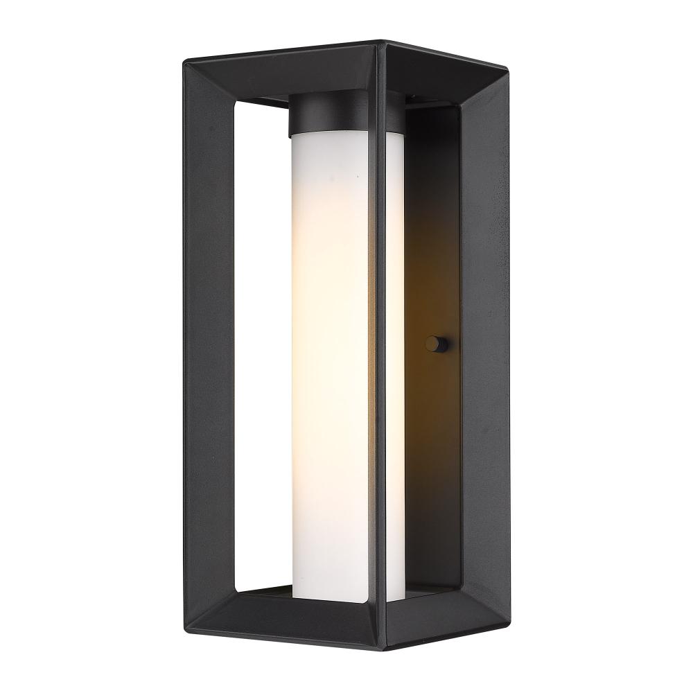 Smyth Outdoor Medium Wall Sconce in Natural Black with Opal Glass
