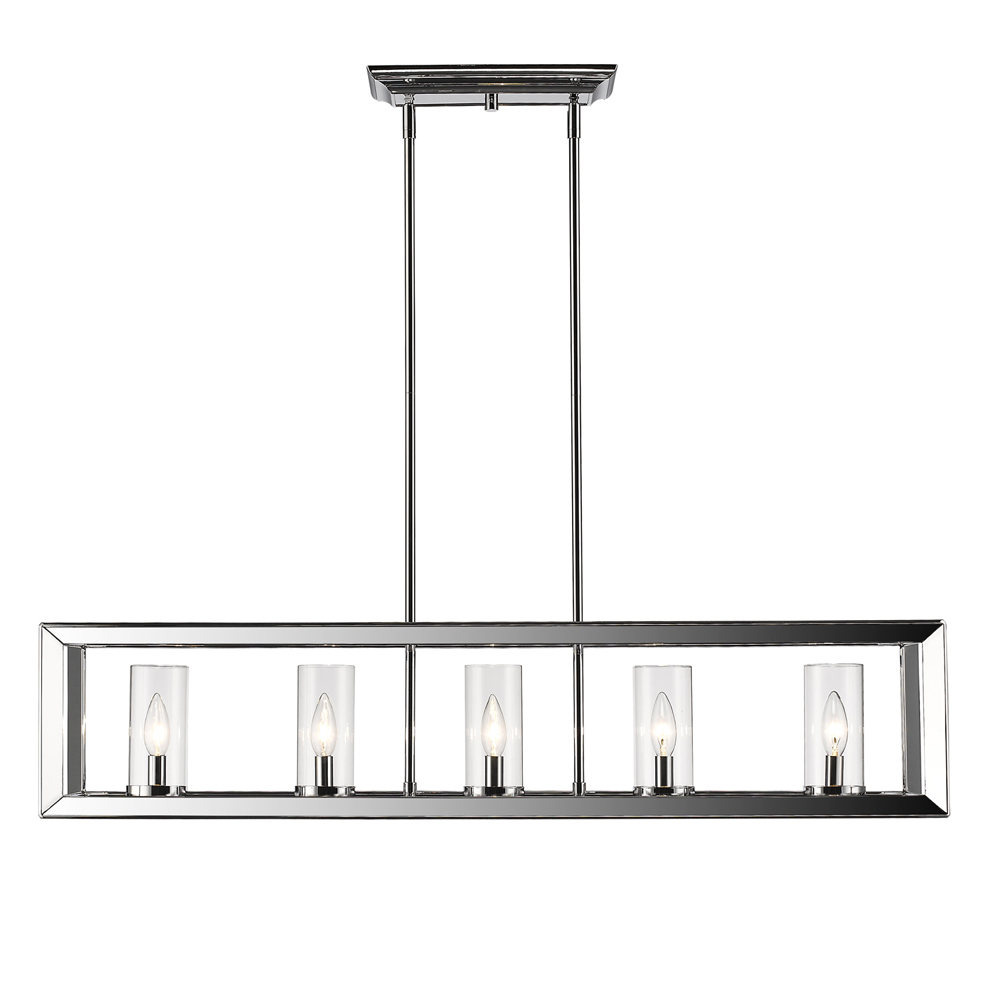 Smyth 5 Light Linear Pendant in Chrome with Clear Glass