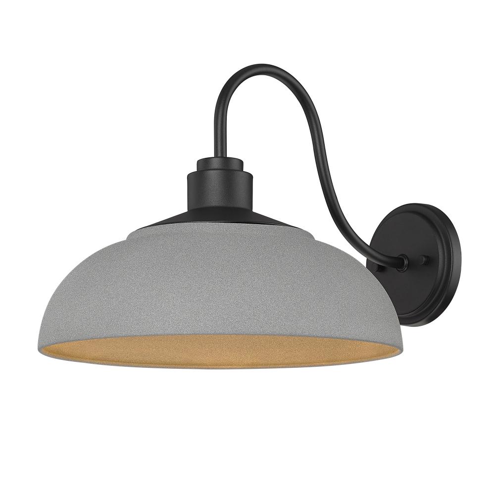 Levitt Large Wall Sconce - Outdoor in Natural Black with Natural Gray Shade