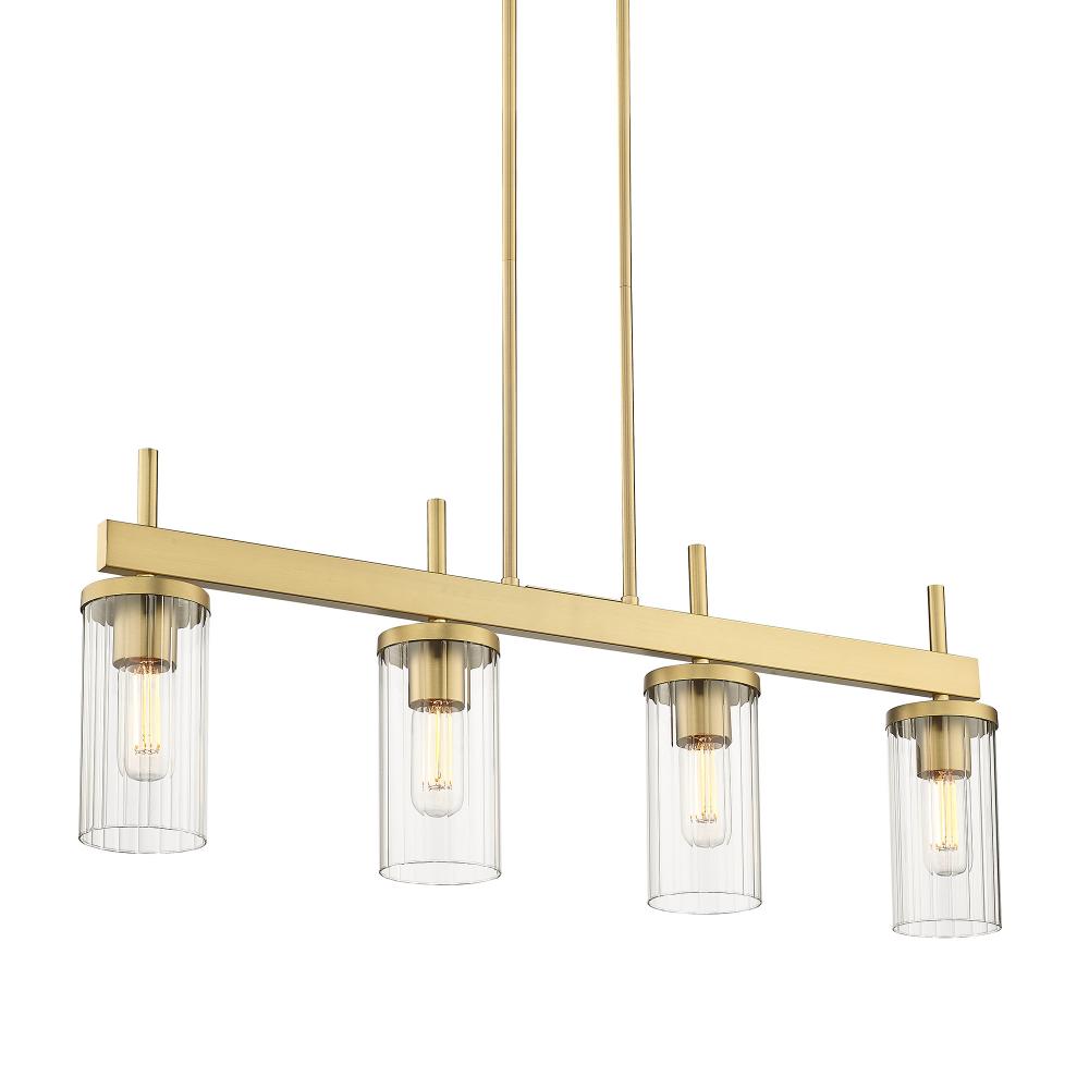 Winslett Linear Pendant in Brushed Champagne Bronze with Clear Glass Shade
