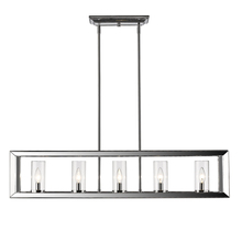 Golden 2074-LP CH-CLR - Smyth 5 Light Linear Pendant in Chrome with Clear Glass