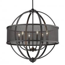 Golden 3167-6 BLK-BLK - Colson BLK 6 Light Chandelier (with Matte Black shade) in Matte Black