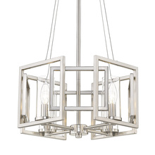 Golden 6068-4P PW - Marco 4 Light Pendant (Convertible) in Pewter with Clear Glass