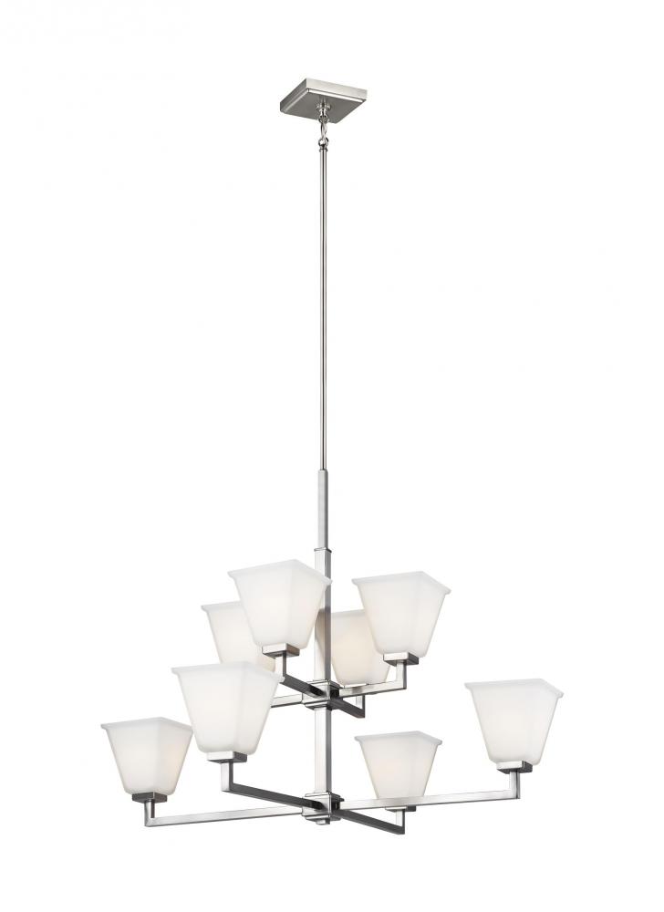 Ellis Harper classic 8-light indoor dimmable ceiling chandelier pendant light in brushed nickel silv