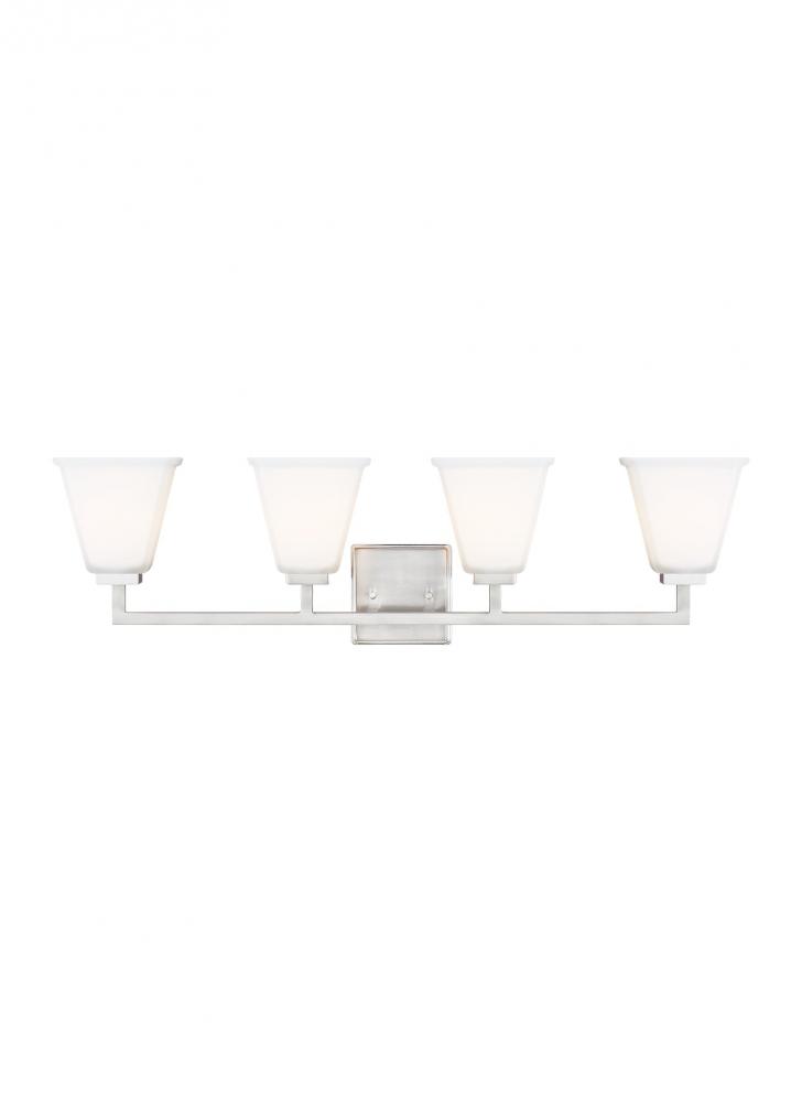 Ellis Harper classic 4-light indoor dimmable bath vanity wall sconce in brushed nickel silver finish