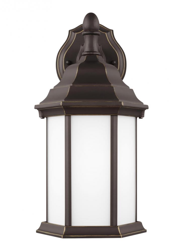 Sevier traditional 1-light outdoor exterior small downlight outdoor wall lantern sconce in antique b