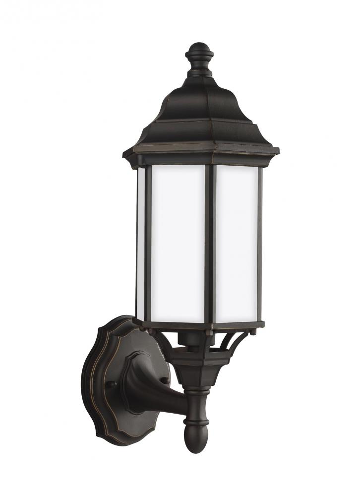 Sevier traditional 1-light outdoor exterior small uplight outdoor wall lantern sconce in antique bro