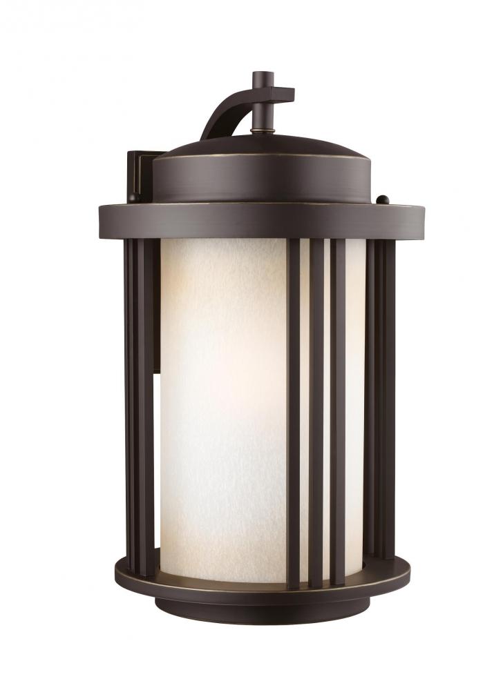 Crowell contemporary 1-light LED outdoor exterior large wall lantern sconce in antique bronze finish
