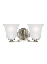 Generation Lighting 4439002EN3-962 - Emmons traditional 2-light LED indoor dimmable bath vanity wall sconce in brushed nickel silver fini