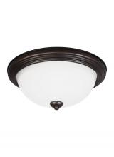 Generation Lighting 77263-710 - Geary transitional 1-light indoor dimmable ceiling flush mount fixture in bronze finish with satin e