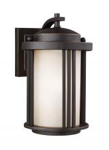 Generation Lighting 8547901-71 - Crowell contemporary 1-light outdoor exterior small wall lantern sconce in antique bronze finish wit