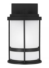 Generation Lighting 8590901D-12 - Wilburn modern 1-light outdoor exterior Dark Sky compliant small wall lantern sconce in black finish