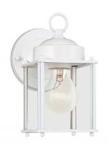 Generation Lighting 8592-15 - New Castle traditional 1-light outdoor exterior wall lantern sconce in white finish with clear glass