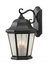 Generation Lighting OL5904BK - Martinsville traditional 4-light outdoor exterior extra large wall lantern sconce in black finish wi