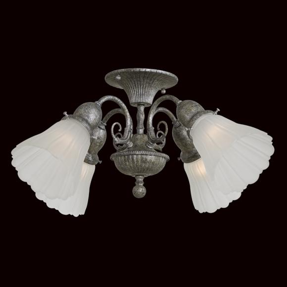 Four Light Aged Iron Fan Light Kit