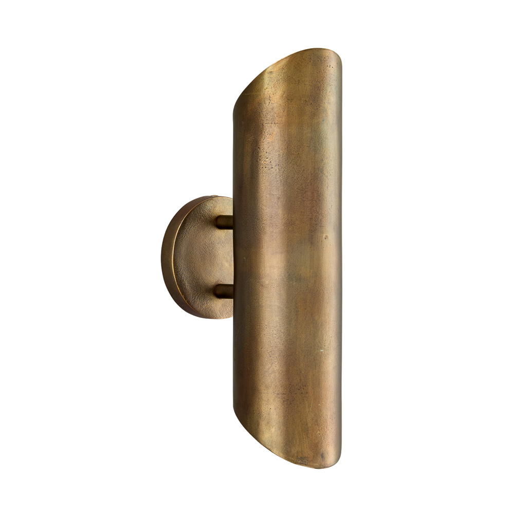 5" W x 16" H 2-Light Cylindrical Dual Sconce in Distressed Oxidized Brass